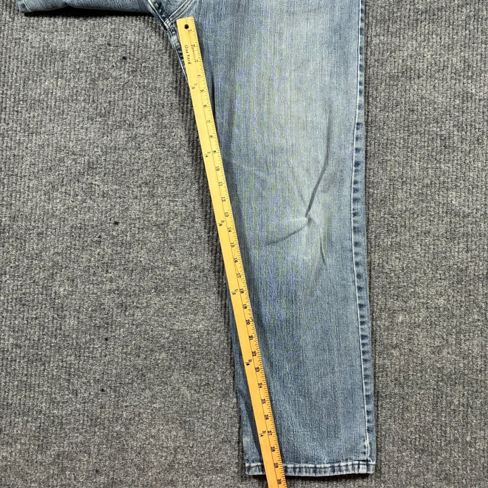 Wrangler Mens Straight Leg Jeans 38x30 Regular Fit Light Wash Denim Mid Rise - Picture 7 of 12